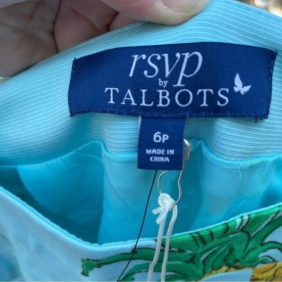 Talbots Pineapple Print Pleated Full Skirt 6P - Picture 8 of 9